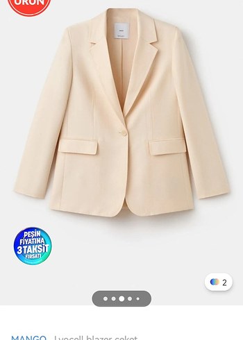 Bej Kadın Regular Fit Midi Ceket - Görsel 2