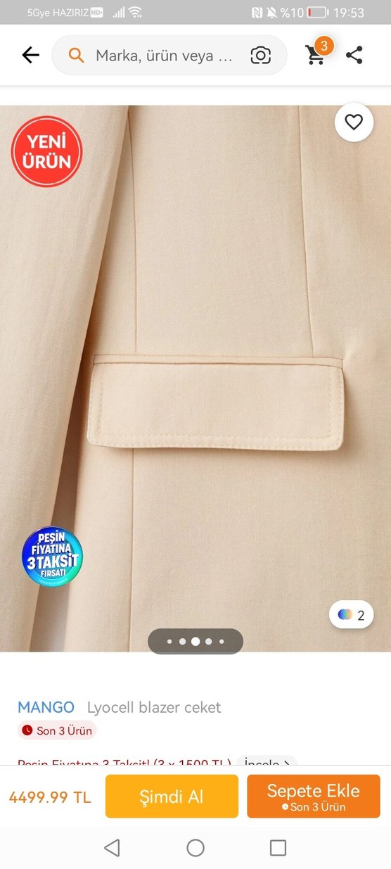 Bej Kadın Regular Fit Midi Ceket - Görsel 4