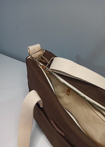 Kahverengi kanvas Günlük Kadın Çanta - Görsel 3