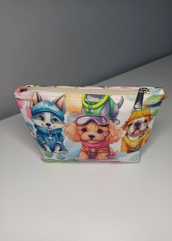 Renkli Baskılı Kadın Makyaj Çantası - Görsel 3