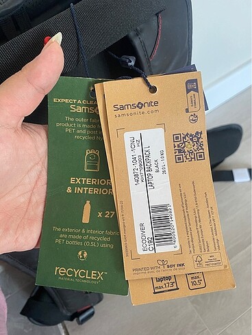  Beden siyah Renk orijinal samsonıte sırt çantası 