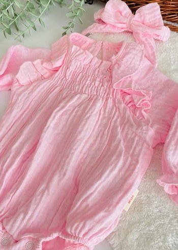 Pembe Fırfırlı Bebek Kız Tulum Seti - Görsel 2