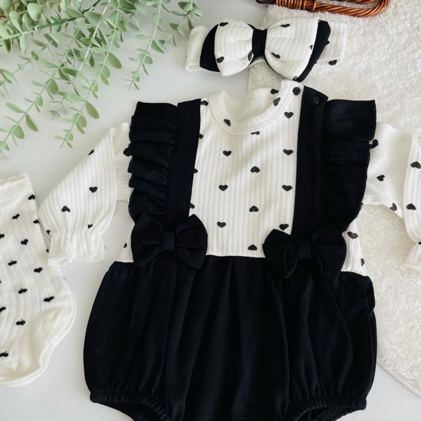 Fırfırlı Uzun Kollu Bebek Kız Takımı - Görsel 2