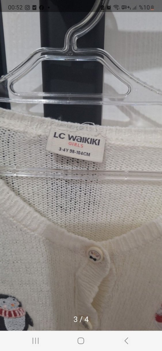 Nakışlı Beyaz Kız Çocuk Hırka - Görsel 3