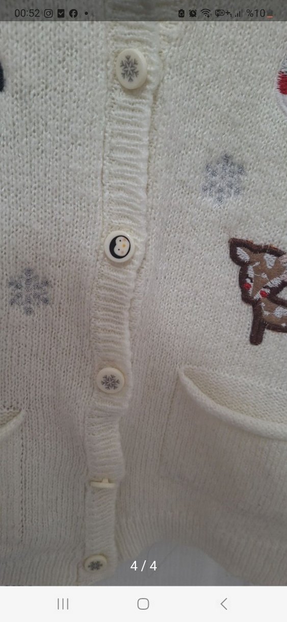 Nakışlı Beyaz Kız Çocuk Hırka - Görsel 4