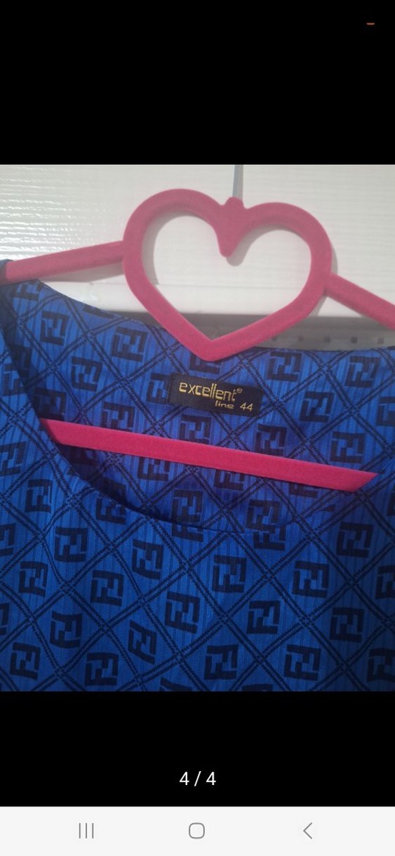 Mavi Piliseli Midi Elbise - Görsel 4