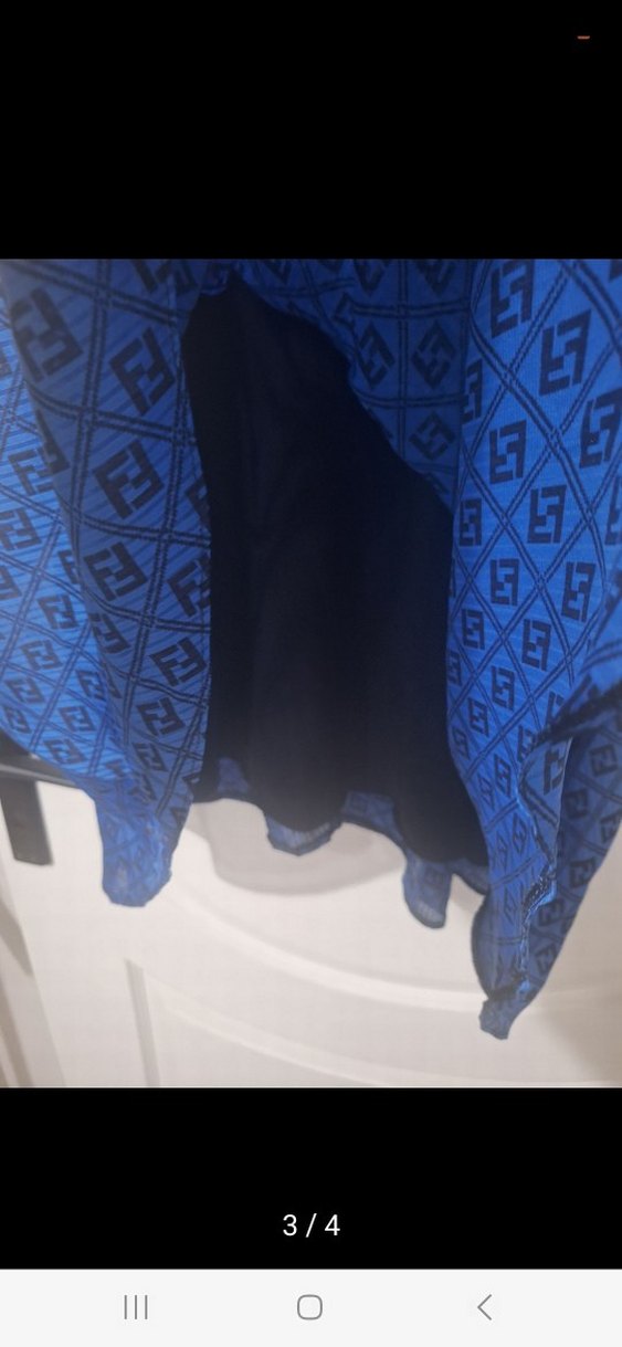 Mavi Piliseli Midi Elbise - Görsel 3