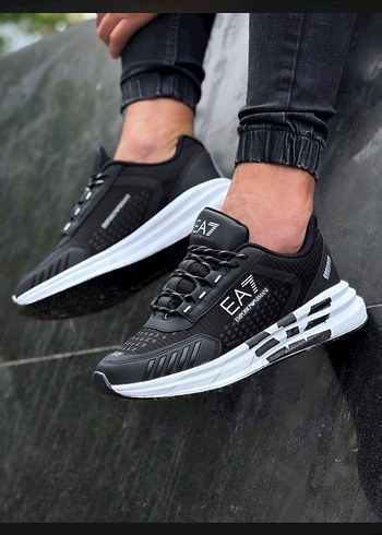 Siyah EA7 Erkek Spor Ayakkabı - Görsel 2