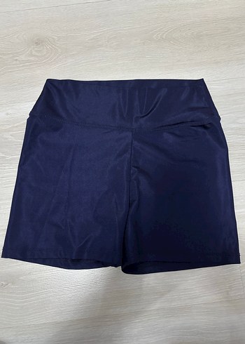 Lacivert Yüksek Bel Mini Kadın Şort