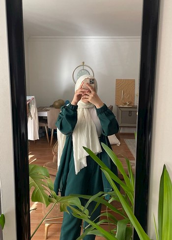 Kapüşonlu Uzun Yeşil Kadın Takım - Görsel 3