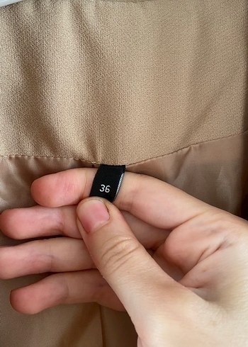 Vizon Kadın Düğmeli Midi Blazer - Görsel 4