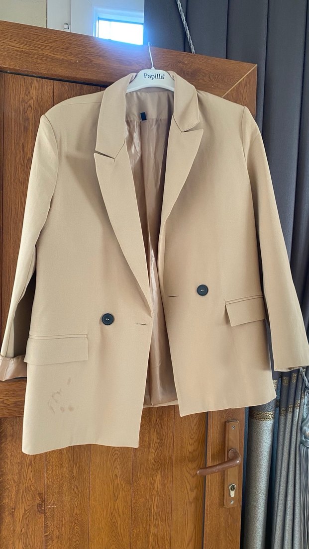 Vizon Kadın Düğmeli Midi Blazer - Görsel 3