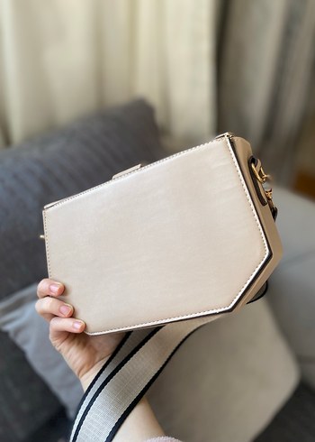 Bej Deri Tokalı Kadın Omuz Çantası - Görsel 5