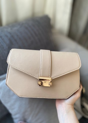 Bej Deri Tokalı Kadın Omuz Çantası - Görsel 4