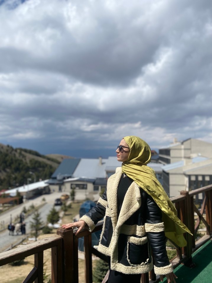 Kürklü Siyah Deri Mini Ceket - Görsel 2