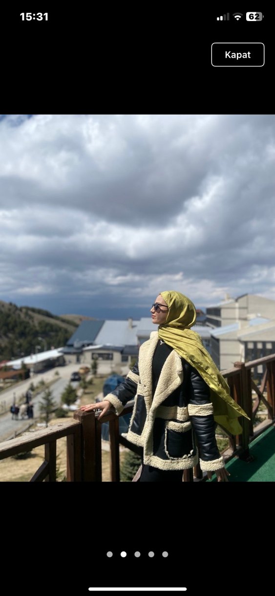 Siyah Kürklü Kısa Deri Ceket - Görsel 2