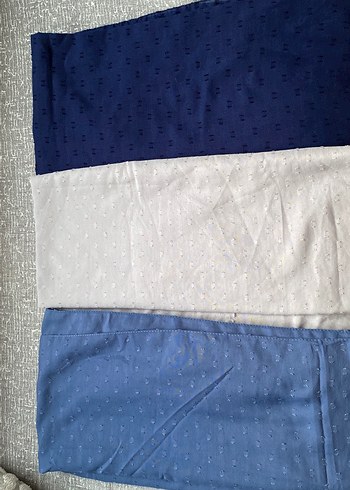 Düz Dokulu Mavi, Gri ve Lacivert Şallar - Görsel 2