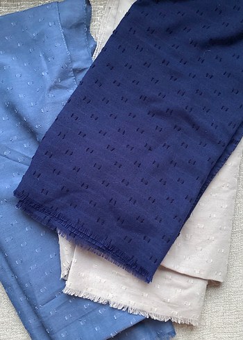 Düz Dokulu Mavi, Gri ve Lacivert Şallar - Görsel 3