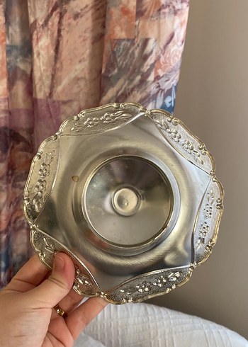 Bej Parlak Ayaklı Tabak - Görsel 3