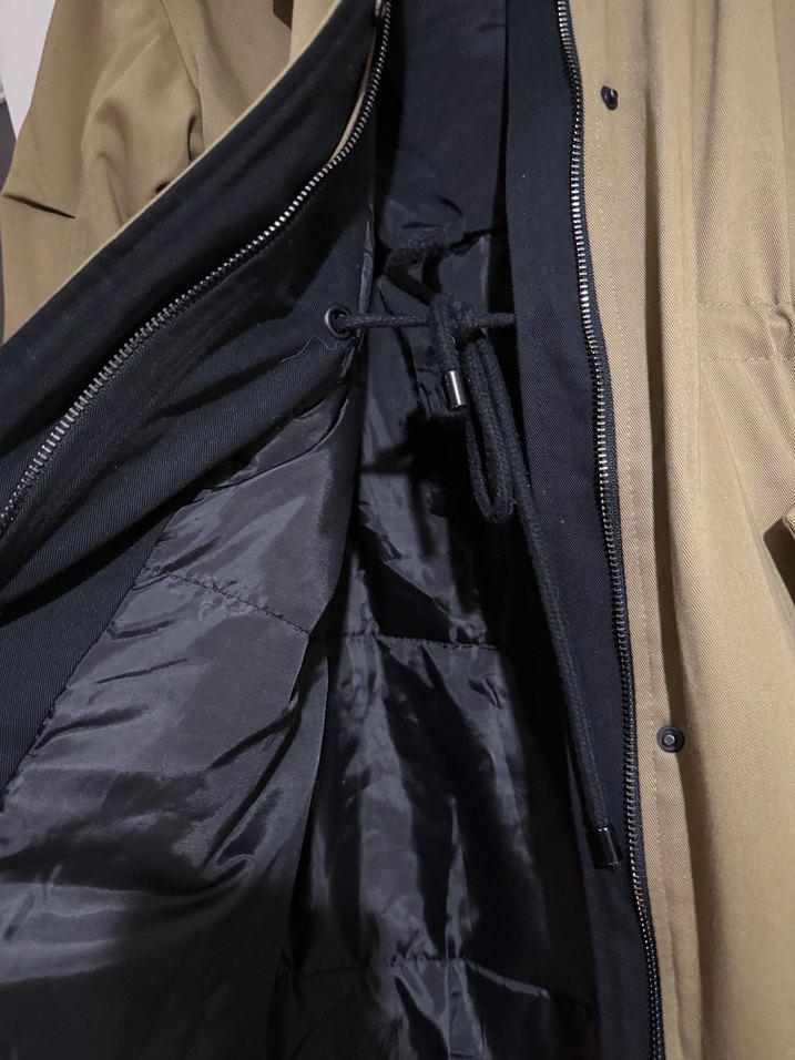 Kemerli haki Uzun Kadın Ceket - Görsel 3