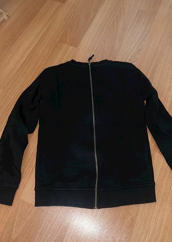 m Beden Fermuarlı Siyah Kadın Sweatshirt