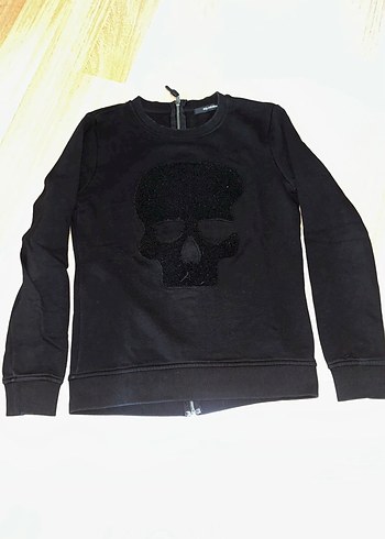 Fermuarlı Siyah Kadın Sweatshirt