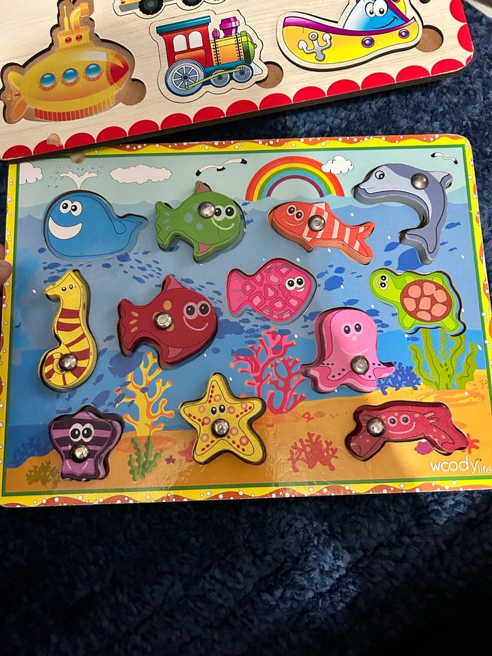 Renkli Deniz Canlıları Ahşap Eğitici Puzzle - Görsel 2