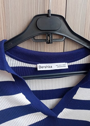 Çizgili V Yaka Triko Kadın Kazak - Görsel 2