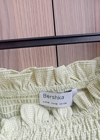 Yeşil Piliseli Keten Mini Bluz - Görsel 3