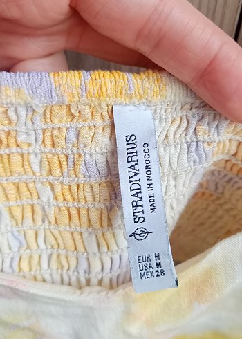 Sarı Renkli Mini Tie-Dye Büstiyer - Görsel 2