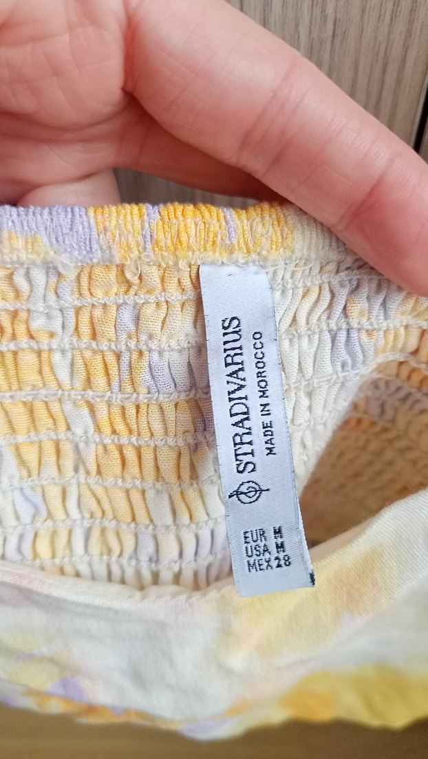 Sarı Renkli Mini Tie-Dye Büstiyer - Görsel 2