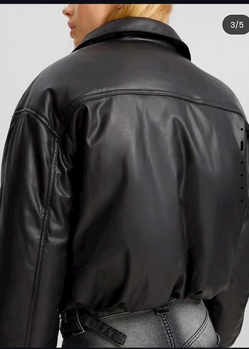 Siyah Deri Mont - Görsel 2