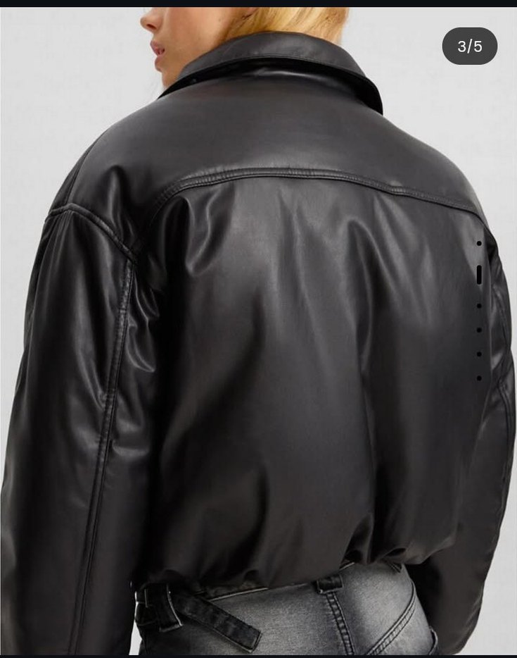 Siyah Deri Mont - Görsel 2