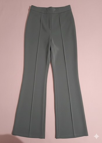 Gri Kadın çimalı kumaş pantolon - Görsel 2