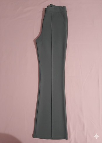 Gri Kadın çimalı kumaş pantolon - Görsel 3