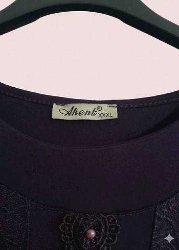 Mor Nakışlı Uzun Kollu  Tunik - Görsel 4