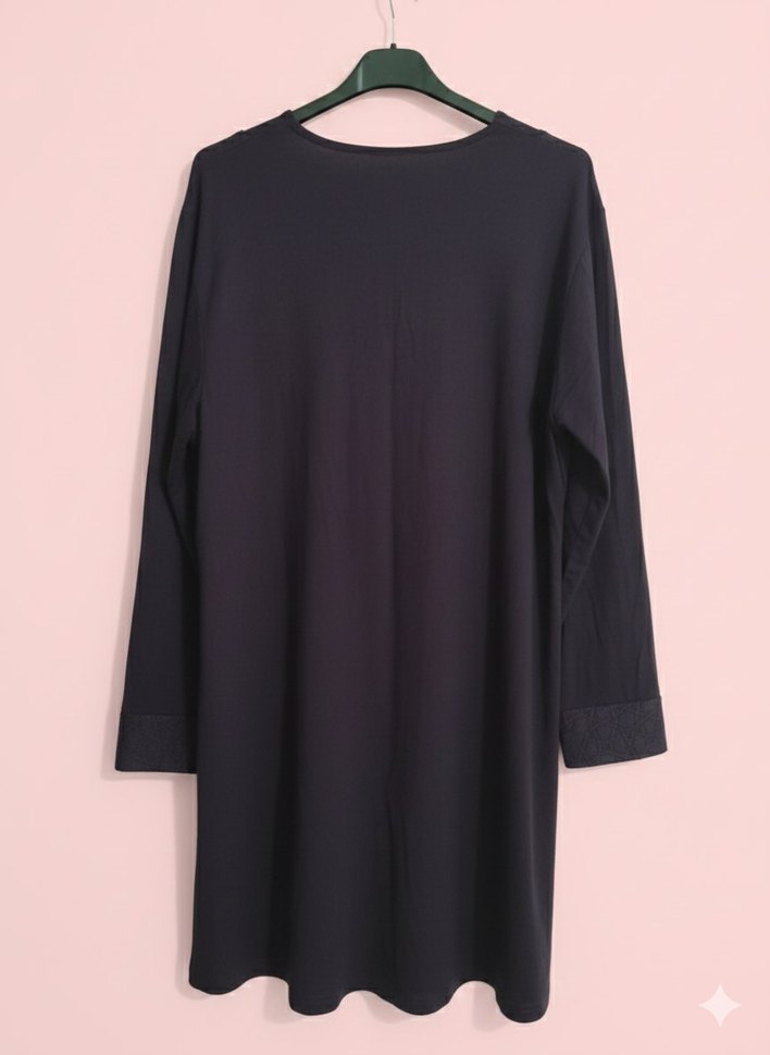 Mor Nakışlı Uzun Kollu  Tunik - Görsel 2