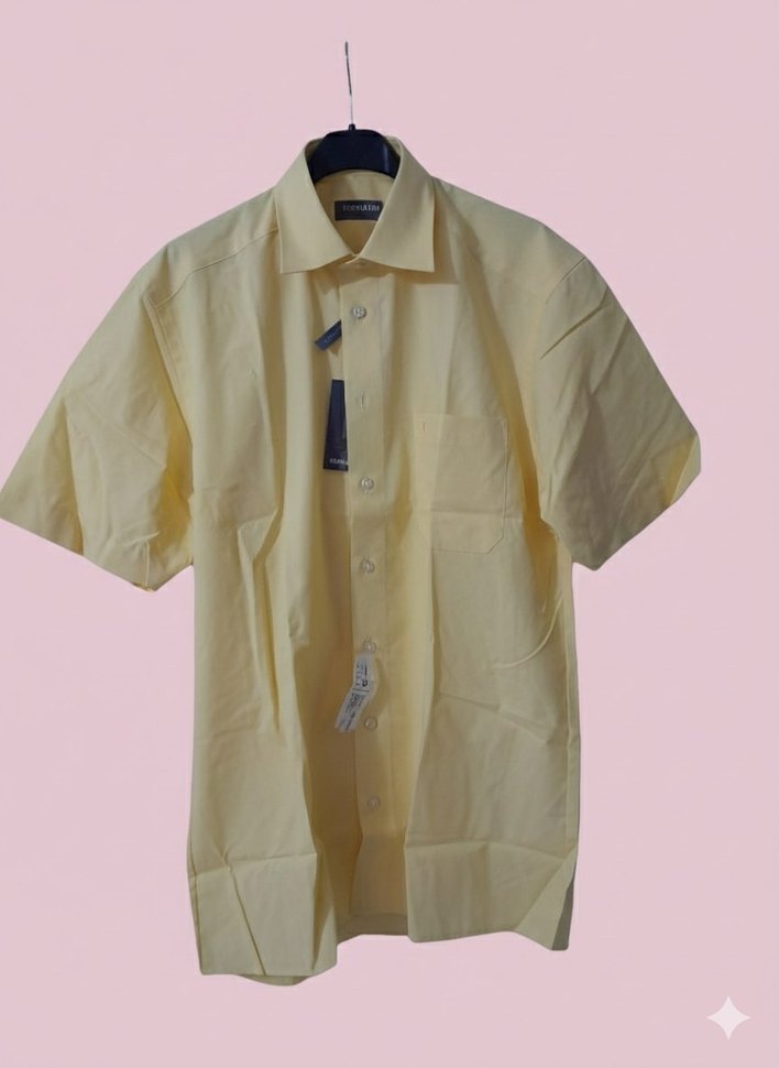 Sarı Kısa Kollu İş Gömleği EONARDO - Görsel 3