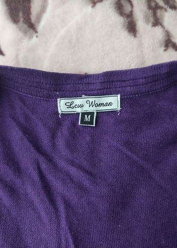 Düğmeli Mor V Yaka Kadın Hırka - Görsel 3