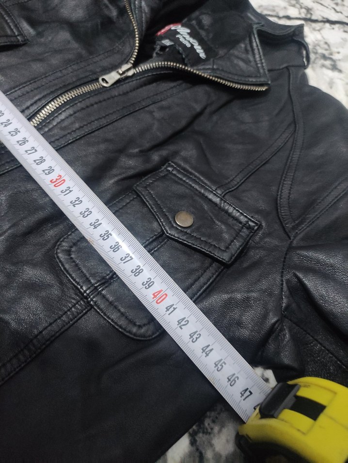 Kadın Siyah Deri Biker Ceket - Görsel 4