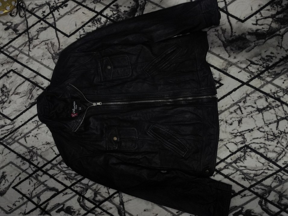 Kadın Siyah Deri Biker Ceket - Görsel 5