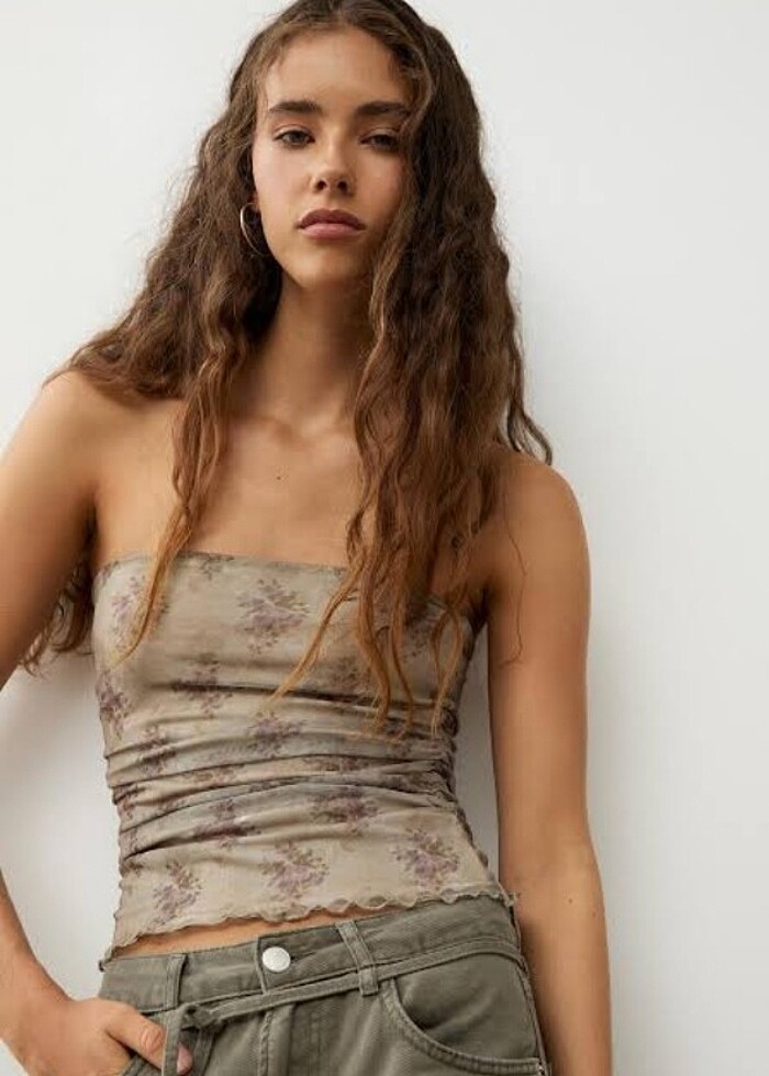 Floral Bandau Top - Görsel 4