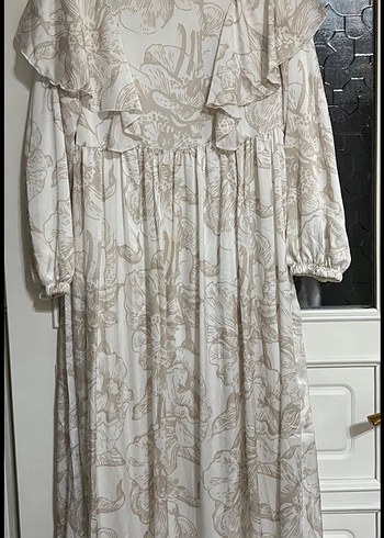 Dantel Detaylı Beyaz Uzun Bohem Elbise - Görsel 3