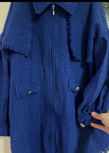 Mavi Düğmeli  Kadın Ceket - Görsel 2
