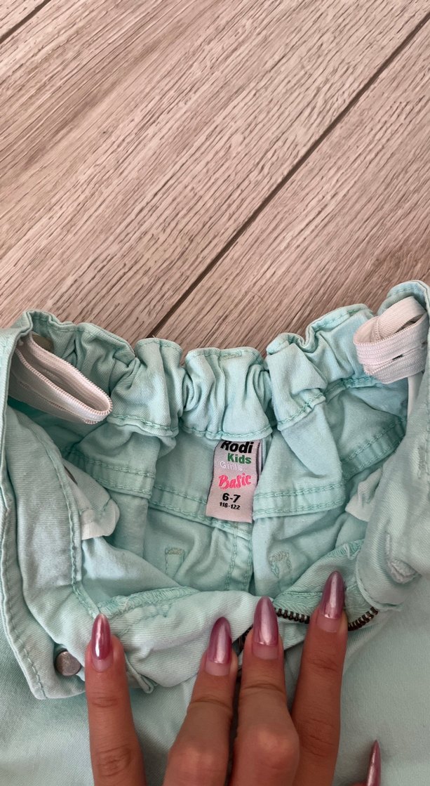 Turkuaz Renkli Kız Çocuk Pantolon - Görsel 2