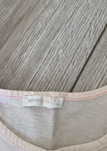 Kız Çocuk Pembe Omzu Açık Fırfırlı Tişört - Görsel 2