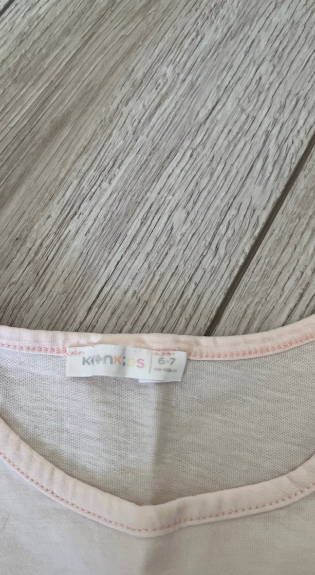 Kız Çocuk Pembe Omzu Açık Fırfırlı Tişört - Görsel 2