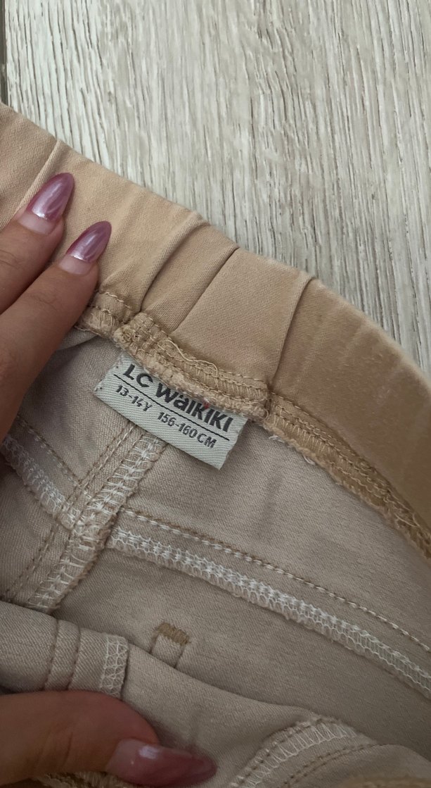 Kız Çocuk Bej Normal Kesim Pantolon - Görsel 2