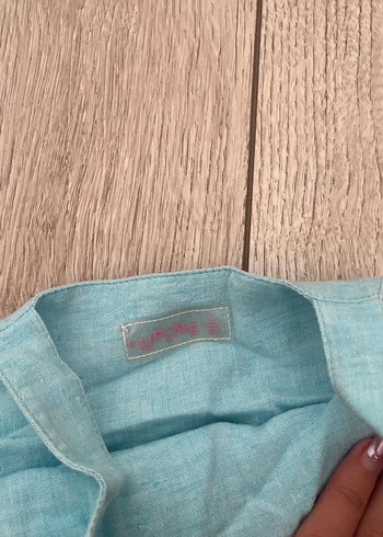 Nakışlı Mavi Kot Kız Elbisesi - Görsel 3