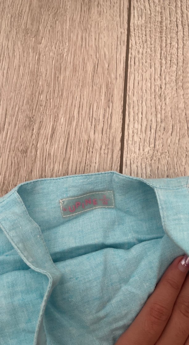 Nakışlı Mavi Kot Kız Elbisesi - Görsel 3